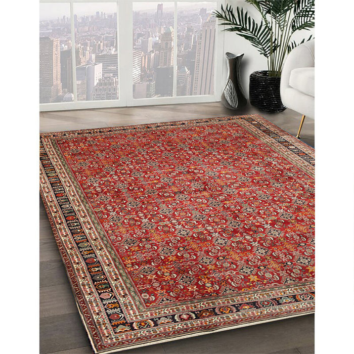 Machine Washable Traditional Orange Brown Rug in a Family Room, wshtr11