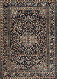 Machine Washable Traditional Charcoal Black Rug, wshtr1201