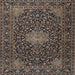 Square Traditional Charcoal Black Persian Rug, tr1201