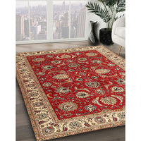 Traditional Sand Brown Persian Rug, tr1203