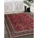 Traditional Dark Gold Brown Persian Rug in Family Room, tr1205