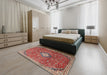 Traditional Camel Brown Persian Rug in a Bedroom, tr1207