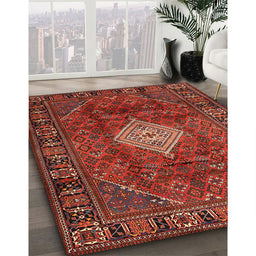 Machine Washable Traditional Tomato Red Rug in a Family Room, wshtr1208