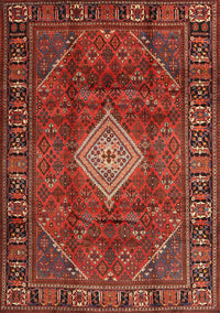 Machine Washable Traditional Tomato Red Rug, wshtr1208