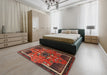 Traditional Sienna Brown Persian Rug in a Bedroom, tr1209