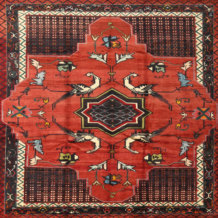 Square Traditional Sienna Brown Persian Rug, tr1209