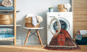 Machine Washable Traditional Sienna Brown Rug in a Washing Machine, wshtr1209