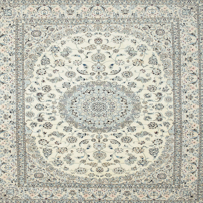 Square Traditional Gunmetal Gray Medallion Rug, tr120
