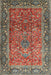 Machine Washable Traditional Saffron Red Rug, wshtr1210