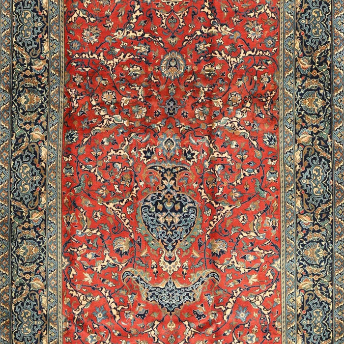 Machine Washable Traditional Saffron Red Rug, wshtr1210