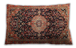 Traditional Classic Rectangular Saffron Red Lumbar Throw Pillow, 13 inch by 19 inch, lbtr1211