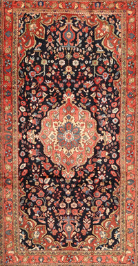 Machine Washable Traditional Saffron Red Rug, wshtr1211