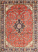 Traditional Fire Brick Red Medallion Rug, tr1212