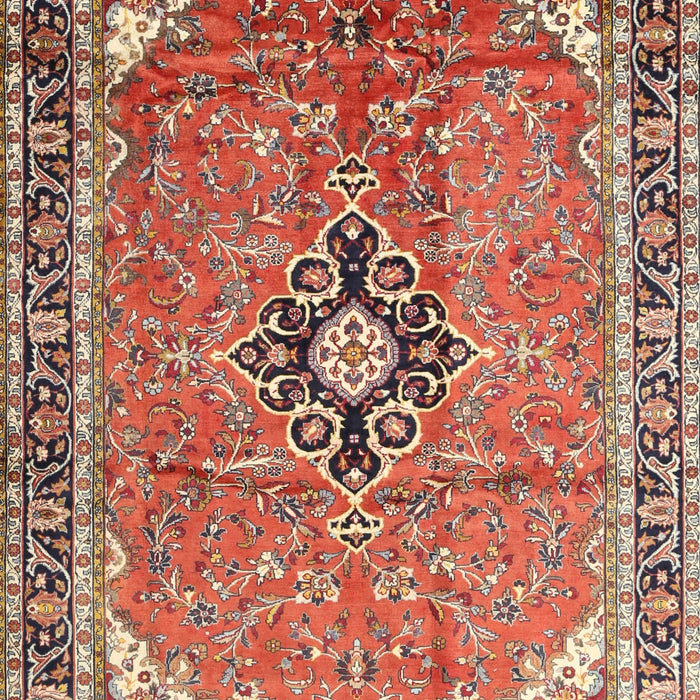 Traditional Fire Brick Red Medallion Rug, tr1212