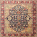 Square Traditional Brown Red Persian Rug, tr1213