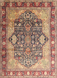 Machine Washable Traditional Brown Red Rug, wshtr1213