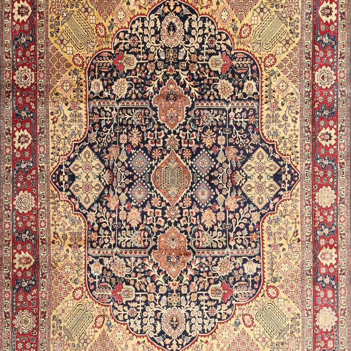 Machine Washable Traditional Brown Red Rug, wshtr1213