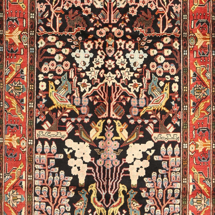 Machine Washable Traditional Saffron Red Rug, wshtr1214