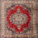 Square Traditional Red Medallion Rug, tr1215