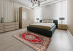 Traditional Red Medallion Rug in a Bedroom, tr1215