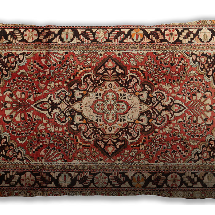 Traditional Classic Rectangular Saffron Red Lumbar Throw Pillow, 13 inch by 19 inch, lbtr1216