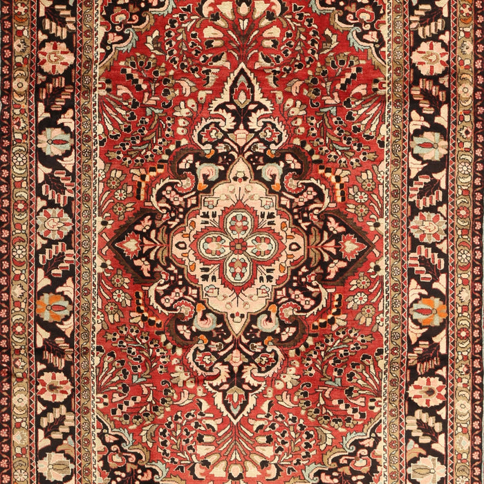Machine Washable Traditional Saffron Red Rug, wshtr1216