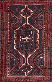 Machine Washable Traditional Saffron Red Rug, wshtr1217