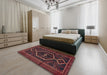 Traditional Saffron Red Persian Rug in a Bedroom, tr1217