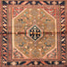 Square Traditional Dark Sienna Brown Persian Rug, tr1219