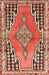 Machine Washable Traditional Tangerine Pink Rug, wshtr1220