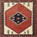 Round Machine Washable Traditional Tomato Red Rug, wshtr1221