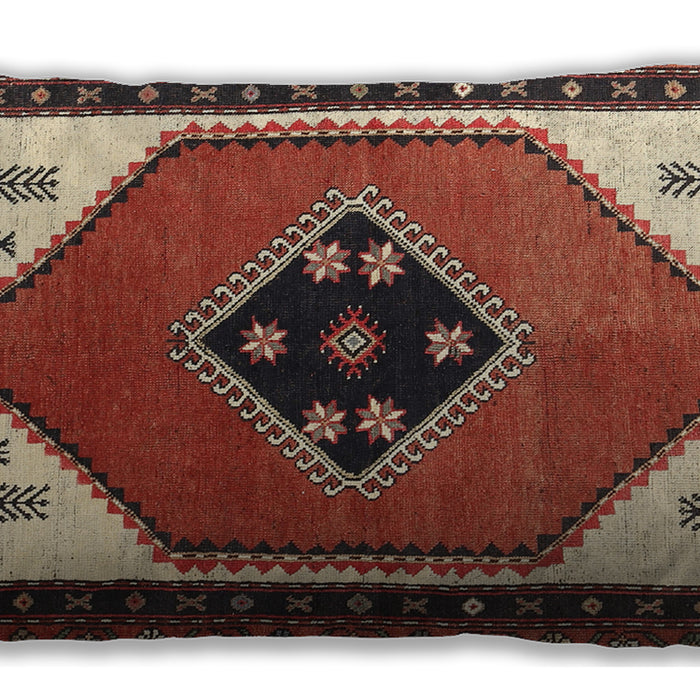 Traditional Classic Rectangular Tomato Red Lumbar Throw Pillow, 13 inch by 19 inch, lbtr1221