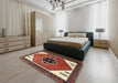 Machine Washable Traditional Tomato Red Rug in a Bedroom, wshtr1221