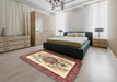 Machine Washable Traditional Brown Gold Rug in a Bedroom, wshtr1222