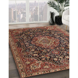Machine Washable Traditional Orange Brown Rug in a Family Room, wshtr1223