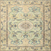 Square Traditional Brown Gold Medallion Rug, tr1224