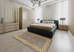 Traditional Coffee Brown Persian Rug in a Bedroom, tr1225