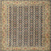 Round Machine Washable Traditional Coffee Brown Rug, wshtr1225