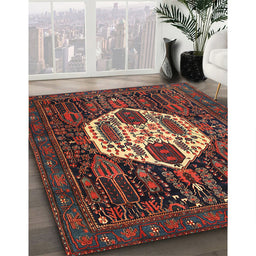 Traditional Brown Medallion Rug in Family Room, tr1226