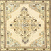 Square Traditional Sun Yellow Medallion Rug, tr1227