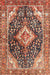 Machine Washable Traditional Saffron Red Rug, wshtr1229