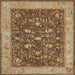 Square Traditional Saddle Brown Persian Rug, tr122