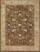 Machine Washable Traditional Saddle Brown Rug, wshtr122