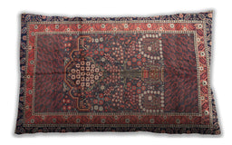 Traditional Classic Rectangular Brown Red Lumbar Throw Pillow, 13 inch by 19 inch, lbtr1233