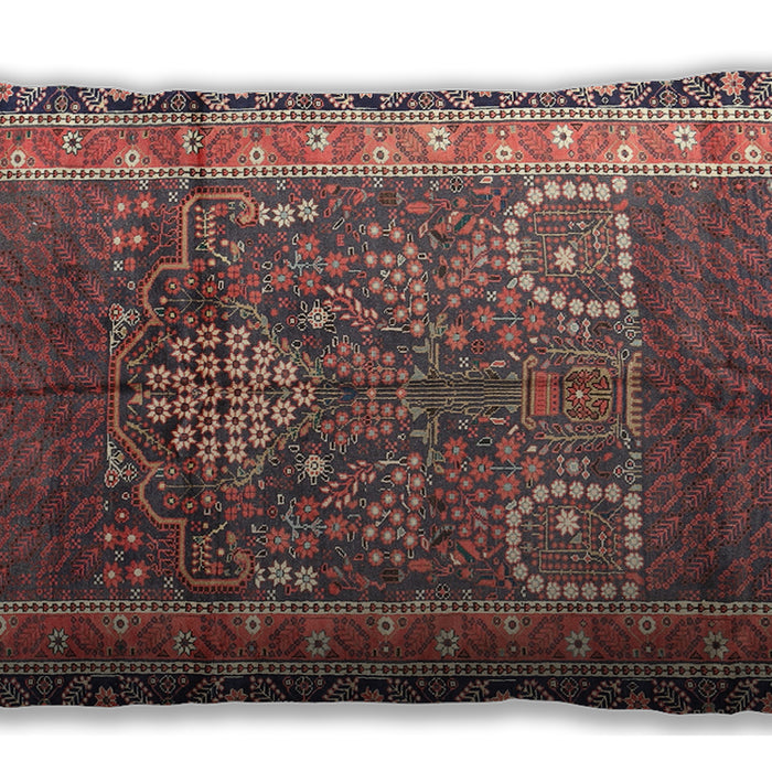 Traditional Classic Rectangular Brown Red Lumbar Throw Pillow, 13 inch by 19 inch, lbtr1233