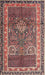 Machine Washable Traditional Brown Red Rug, wshtr1233