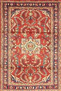 Machine Washable Traditional Sand Brown Rug, wshtr1234