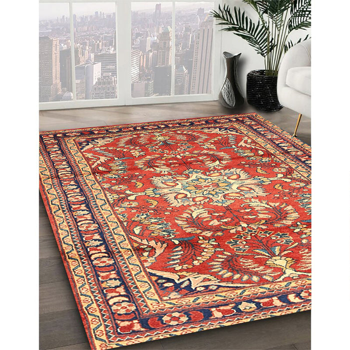 Traditional Sand Brown Persian Rug in Family Room, tr1234