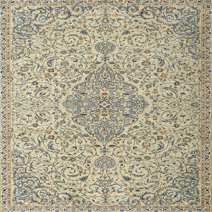 Square Traditional Khaki Gold Persian Rug, tr1235