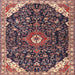 Square Traditional Light Copper Gold Medallion Rug, tr1238